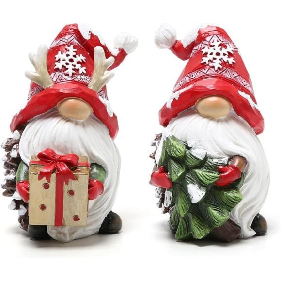 2 Pack Gnomes Handmade Christmas Resin Christmas Decoration - Picture 1 of 6